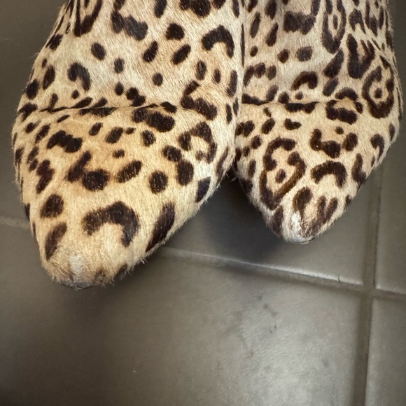 Sam Edelman Kinzey Ankle Boots Womens 8.5 Leopard Print Kitten Heel Leather - Picture 9 of 16